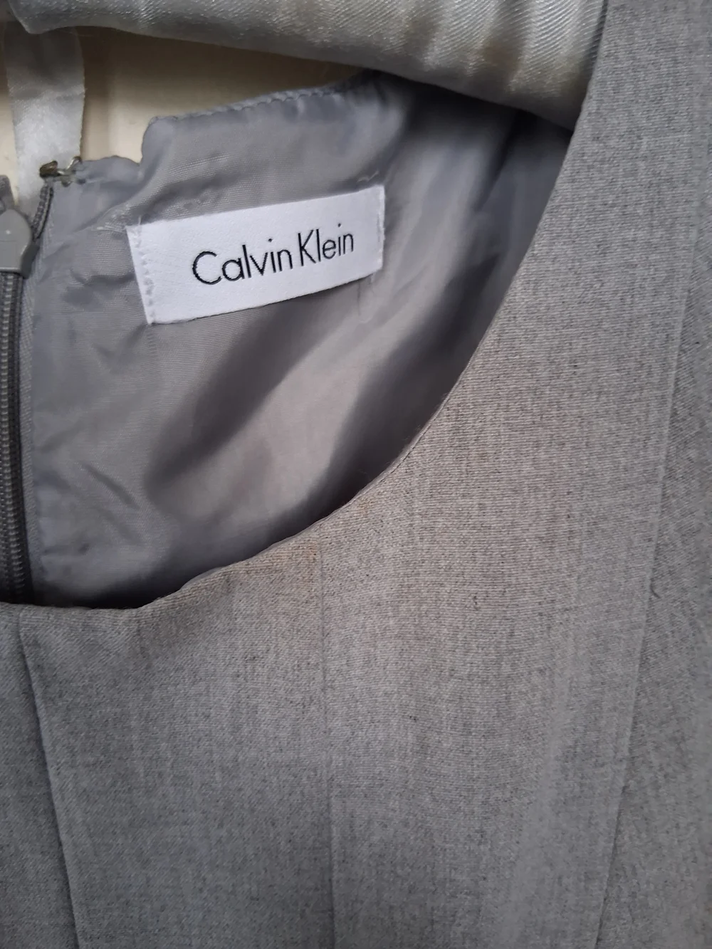 Calvin Klein Heather Gray Sleeveless Sheath Dress